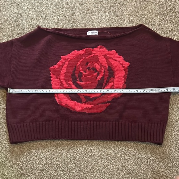 NWOT Miss Selfridge off the shoulder slouchy knit rose sweater - Picture 12 of 16